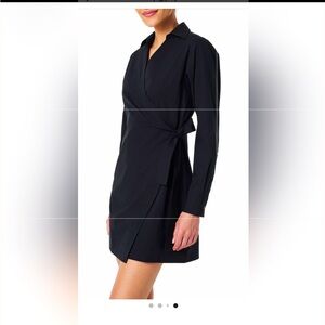 Spanx black Poplin shirt dress, NWT, size large.